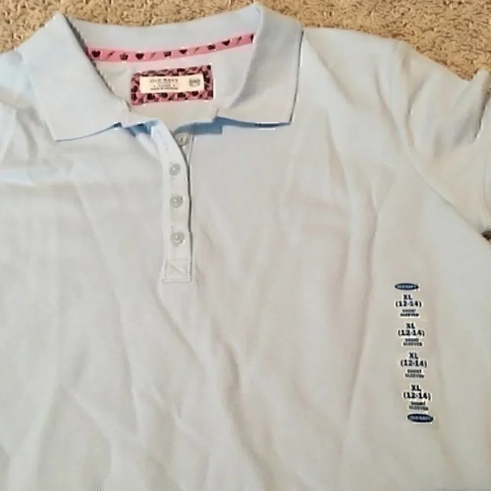 Old Navy Girls size xlarge 12/14  light blue polo